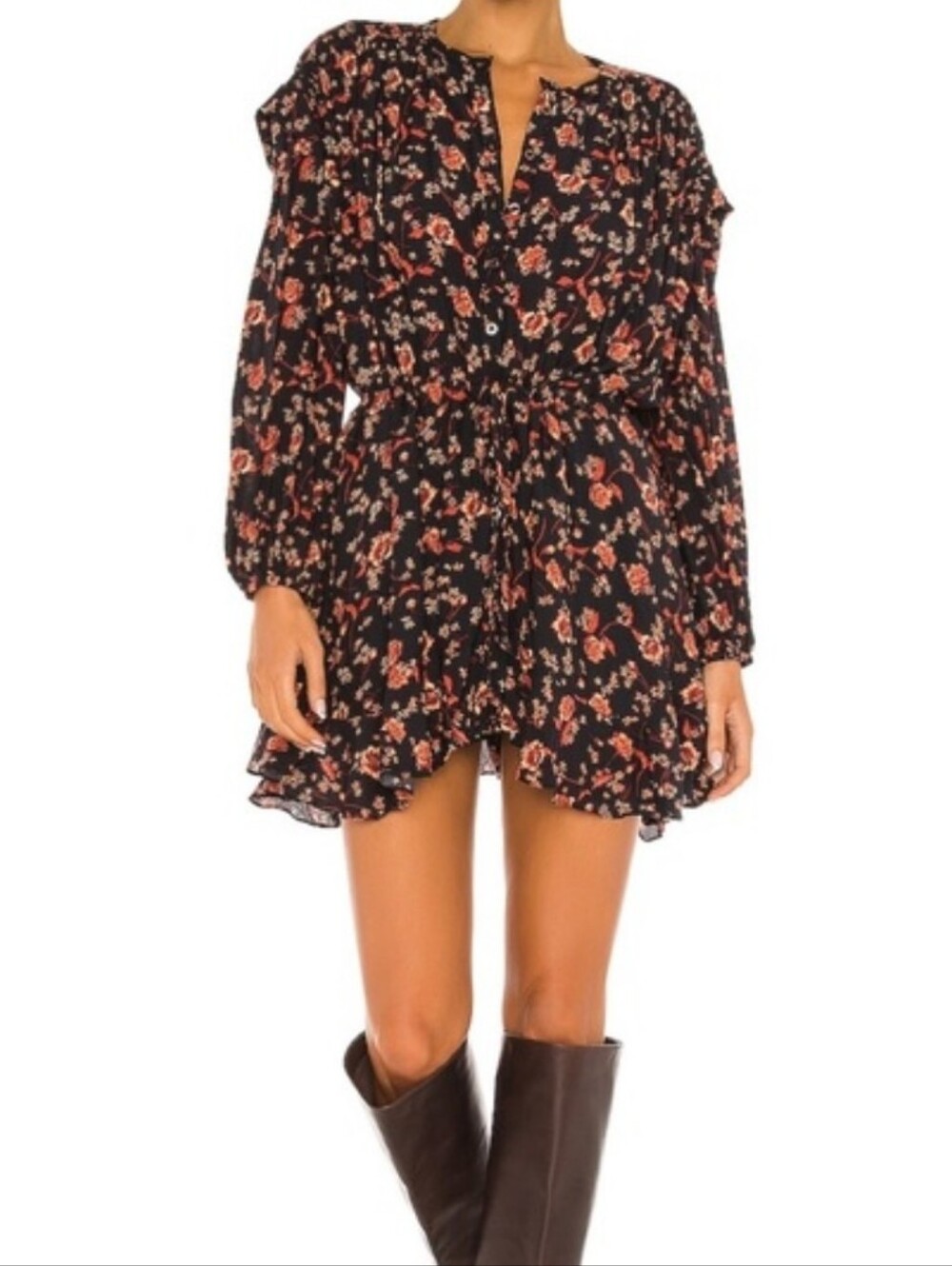 Free People Flower Fields Mini Dress in Dark Combo